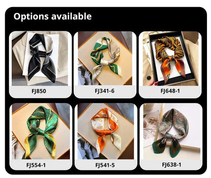 Luxury Silk Feeling Shawl Square Scarf Women Spring Hijab Fashion Wraps Neckerchief Female Hair Bands Ribbon Headband Bandana Beauty World Shop