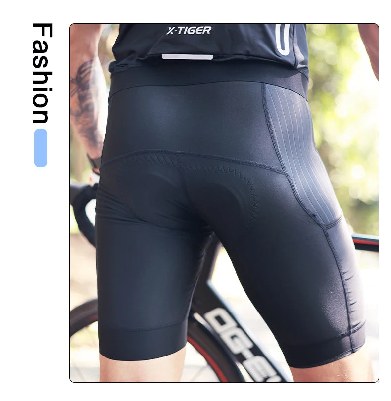 X-TIGER  Cycling Shorts Men Double Arrow Cushion Pad MTB Road Anti Slip Bike Shorts 7 Hours Ride Breathable Lycra Shorts Beauty World Shop