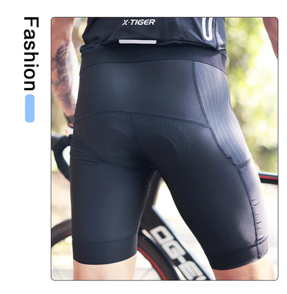X-TIGER  Cycling Shorts Men Double Arrow Cushion Pad MTB Road Anti Slip Bike Shorts 7 Hours Ride Breathable Lycra Shorts Beauty World Shop