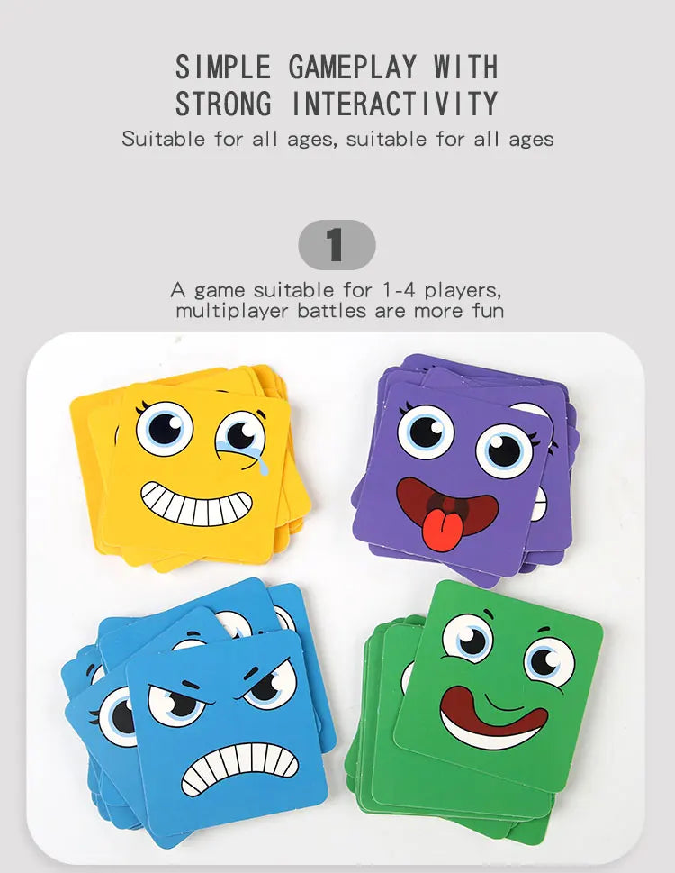Kids Emotions Expression Game Wooden Cube Face Changing Board Cartoon Puzzle Toy Montessori Thinking Challenge Games Beauty Fashion