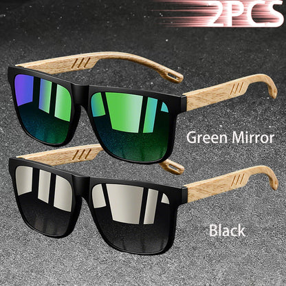 Fashion Vintage Square Square Frame Sunglasses Men Women Fishing Driving Man Luxury Brand Designer Sun Glasses  Eyewear Beauty World Shop