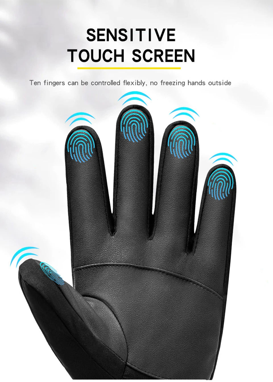 Thermal Winter Cycling Ski Gloves Outdoor Sports Running Motorcycle Touch Screen Fleece Gloves Non-slip Warm Full Fingers Gloves Beauty World Shop