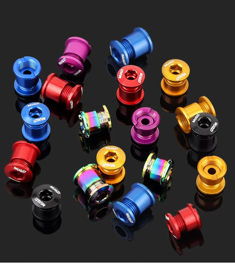 MUQZI 4/5PCS Chainring Bolts Single Double Chainring Screws Mountain Road MTB Bike Crank Bolts 6.5/8.5mm Beauty World Shop