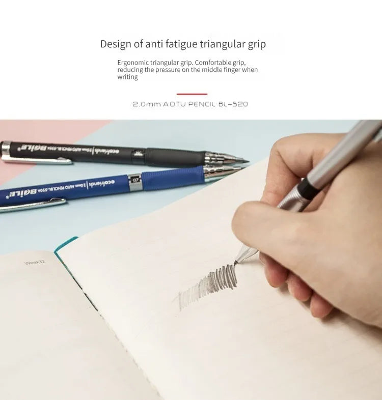 Mechanical Pencil Set 2.0 mm with 2B Black/Colors Lead Refill For Writing Sketching Art Drawing Painting School Automatic Pencil Beauty World Shop