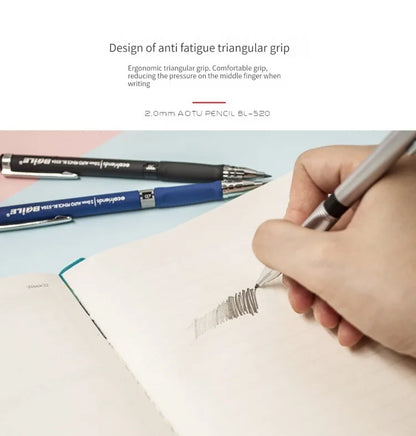 Mechanical Pencil Set 2.0 mm with 2B Black/Colors Lead Refill For Writing Sketching Art Drawing Painting School Automatic Pencil Beauty World Shop