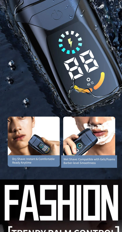 New electric dual head electric display shaver with variable speed and dual speed intelligent digital display beard trimmer
