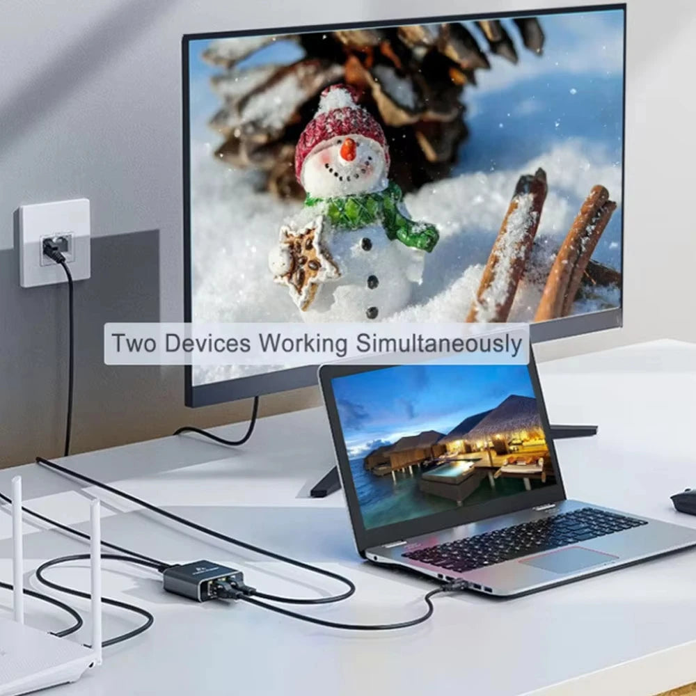 Network Cable Splitter With One To Two Simultaneous Internet Access, Rj45 Splitter With One To Two Switch, Ethernet Port Gigabit Beauty World Shop