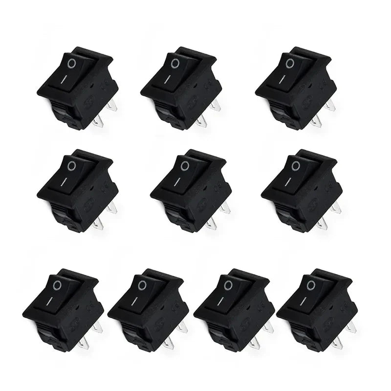 10 Pcs round Rocker Switches 250V 3A 2-Pin ON/OFF Toggle SPST for Auto Car Truck Boat 10x15mm Beauty Trend Shop