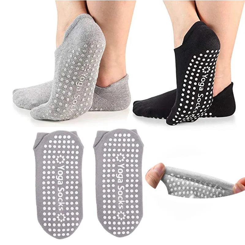 1Pair Non Slip Yoga Pilates Socks Gym Fitness Dance Barre Woman Socks Full Toe Ankle Fall Prevention Sports Grip Socks Beauty World Shop