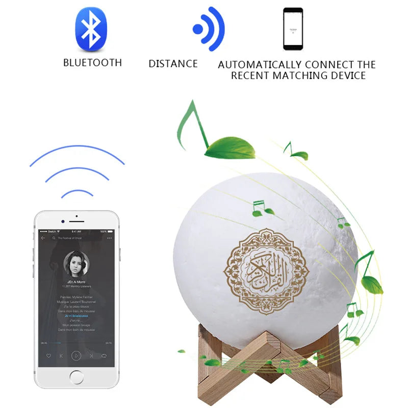 Holy Mini Bright Muslim Night Light Quran Lamp Box Koran Gift Azan Wireless Bluetooth Speaker Sound Portable Blutooth Music Home
