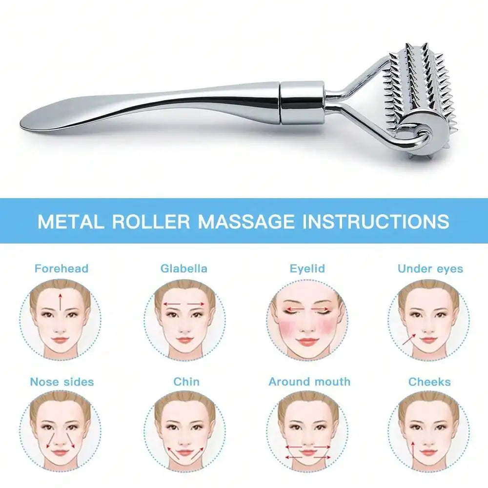 Stainless Steel Facial Massage Roller Deep Tissue Massage Tool for Face, Acupressure Massager Body for Hand, Foot, Neck SPA Care Beauty World Shop