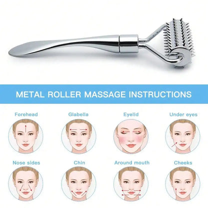 Stainless Steel Facial Massage Roller Deep Tissue Massage Tool for Face, Acupressure Massager Body for Hand, Foot, Neck SPA Care Beauty World Shop