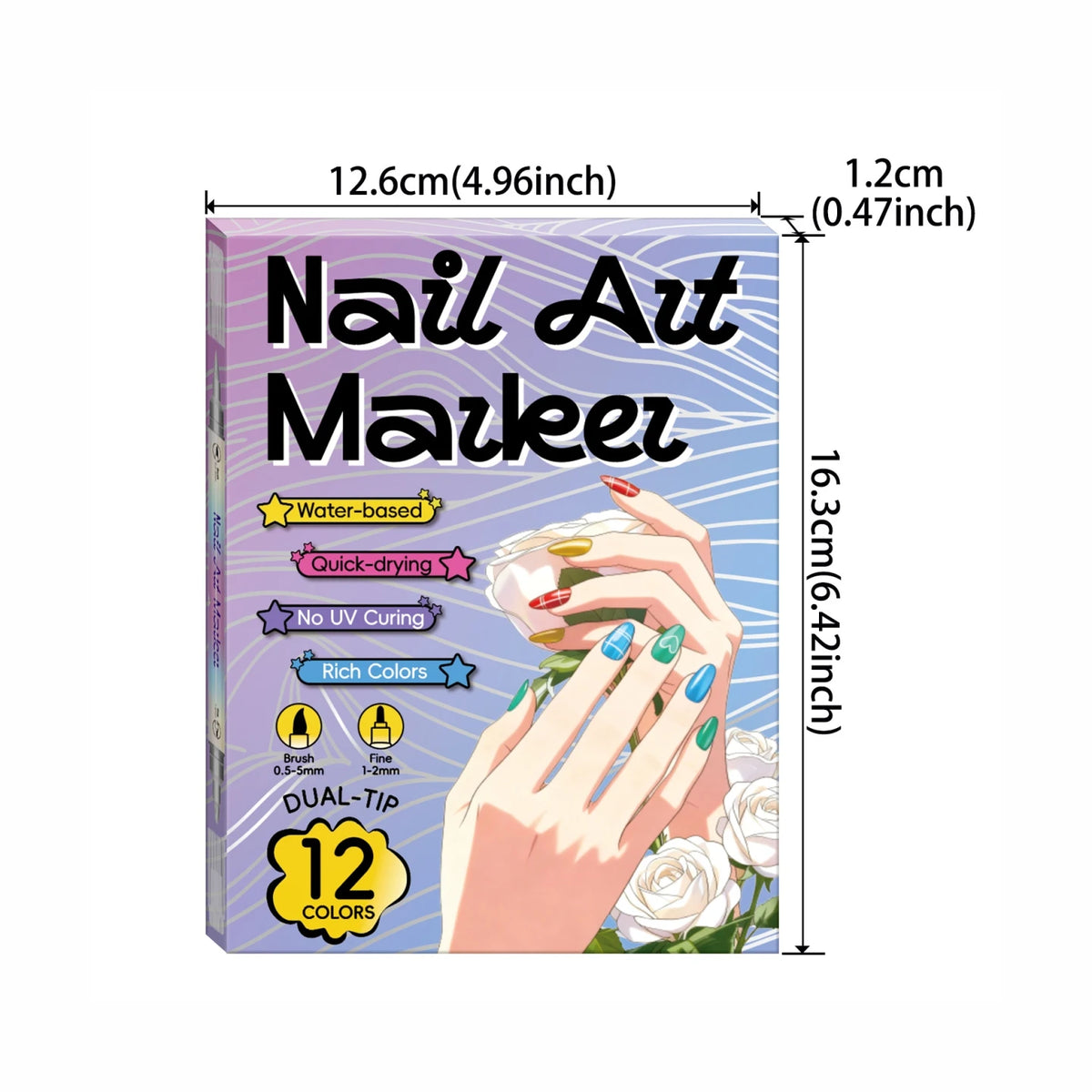 24 Color Double Headed Nail Art Graffiti Pen Acrylic Pen Set, Metallic Dopamine Color Nail Art Graffiti Pen, Pointillism Graffit Beauty World Shop
