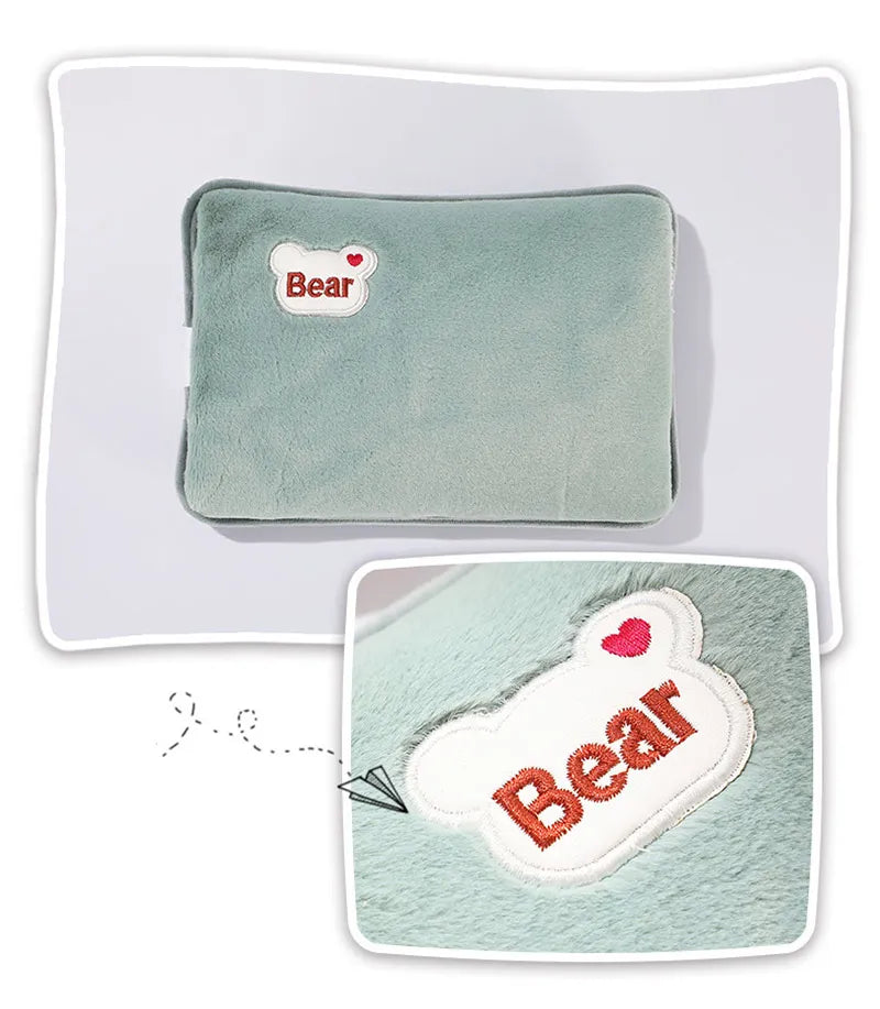 Electric Hot Water Bag Reusable Plush Hot Water Bottle EU Plug Charging Heating Water Bags Winter Warm Hand Pocket Beauty World Shop