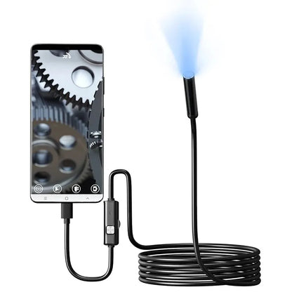 7.0MM TYPE-C Endoscope Camera IP67 Waterproof 6 LEDs Adjustable USB Android Flexible Inspection Borescope Cameras for Phone PC Beauty World Shop