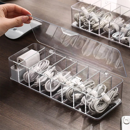 Clearance_Dust proof storage cable box, hub organizer box, desktop data cable storage box, mobile phone charging cable, power co Beauty World Shop