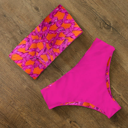 2025 New Sexy Low Hight Bikini Set Swimwear Women Bandeau Female Print Floral Strappy Swimsuit Bathing Suit Beach Wear Biquini Beauty World Shop