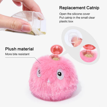 Interactive Ball Smart Cat Toys Plush Electric Catnip Training Toy Kitten Touch Sounding Pet Product Squeak Toy Ball
