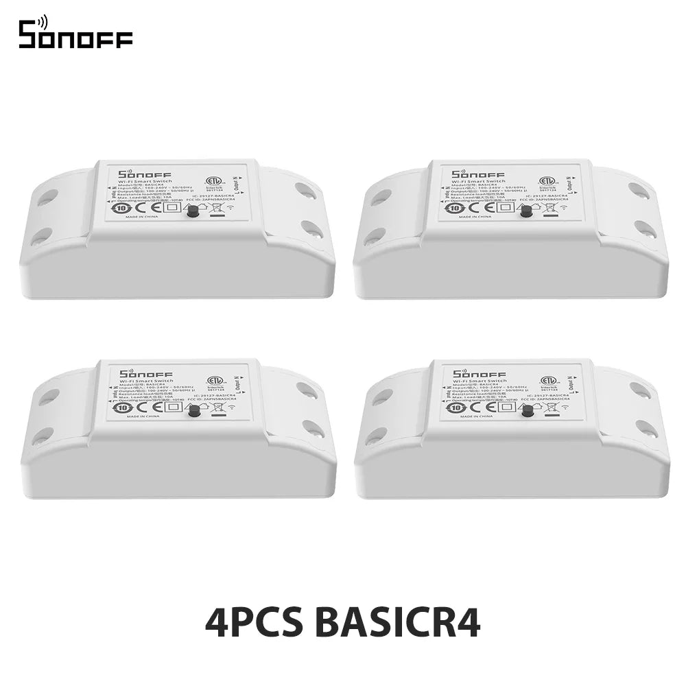 1-10PCS SONOFF BASICR4 WiFi Smart Switch ESP32 Magic Switch Mode Reliable Safe EWeLink Remote Control with S-MATE2 Alexa Google Beauty World Shop