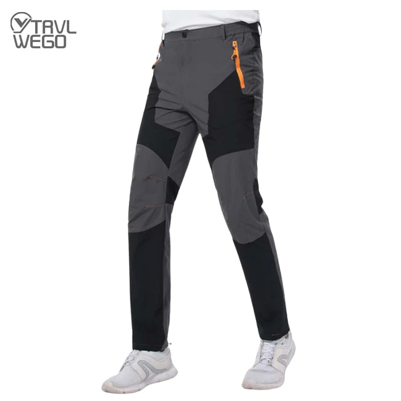 TRVLWEGO Men Summer Hiking Pants Wear-resistant Water Splash Prevention Quick Dry UV Proof Elastic Thin Camping Trousers Beauty World Shop