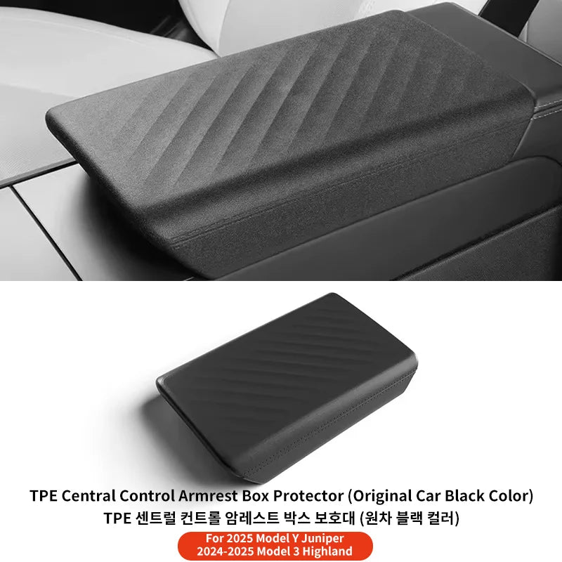 YZ For Tesla Model 3 Highland Y Juniper 2025-2026 Soft Center Console Armrest Pad Auto Central Armrest Box Cover Car Accessories Beauty World Shop