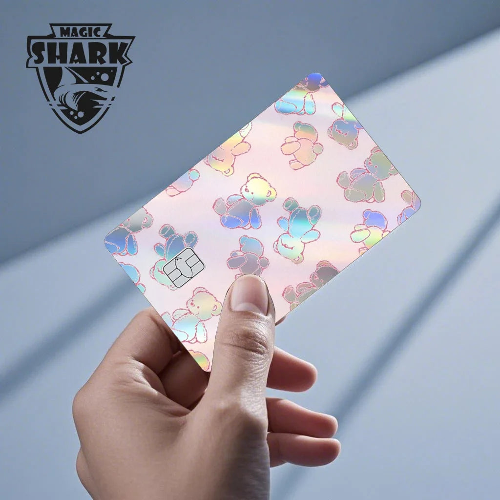 Magic Shark Skull Panda Hunter Broke Blue Eyes Dragon Laser Holographic Sticker Cover Film Skin for Credit Bank Debit Card Beauty World Shop