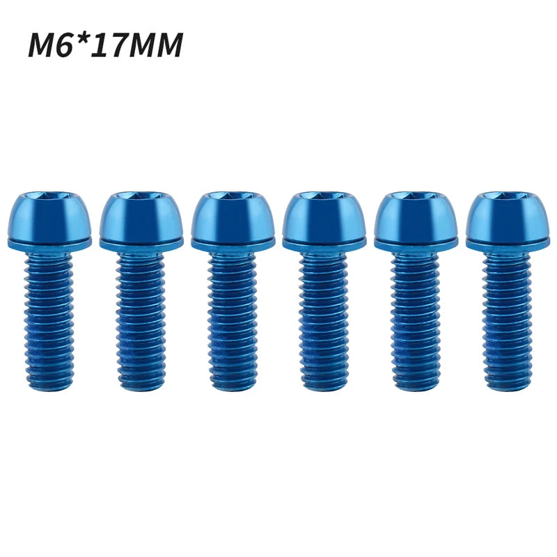 MUQZI 6pcs M6x17mm Disc Brake Caliper Bolts Bike Stem Bolt MTB Crank Arm Screw With Washer Bicycle Parts Beauty World Shop