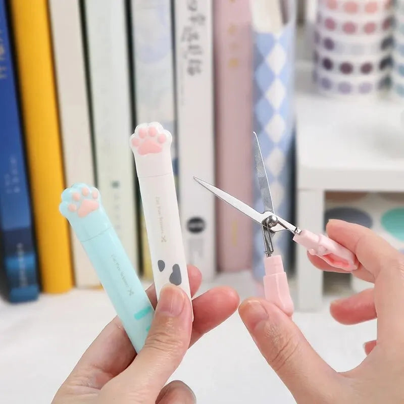 4Style Portable Folding Cat's Paw Scissors Stainless Steel Art Tool Multi-Function Pen-Shaped Scissors for Handbooks  Office Use Beauty World Shop