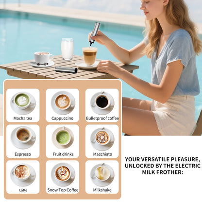 Kitchen Powerful Stirrer Milk Frother Handheld Foam Maker for Lattes Whisk Drink Mixer Coffee Electric Rechargable Egg Beater Beauty World Shop