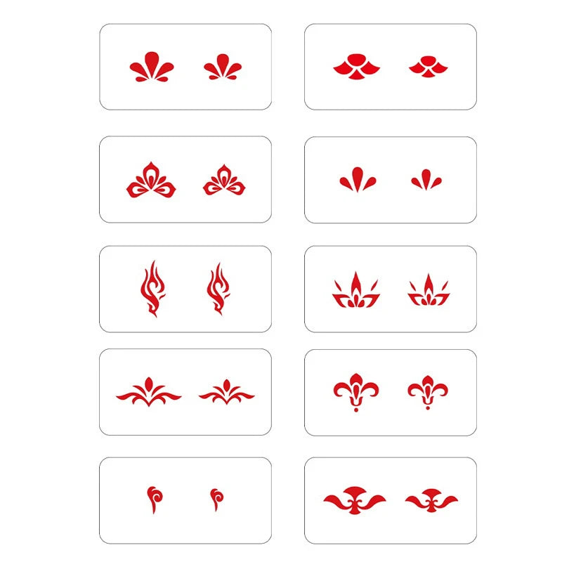 Makeup Template Women Kids DIY Supplies Hollow Flowers Temporary Tattoo Stencil For Drawing Molds Face 15*4.5cm Beauty World Shop