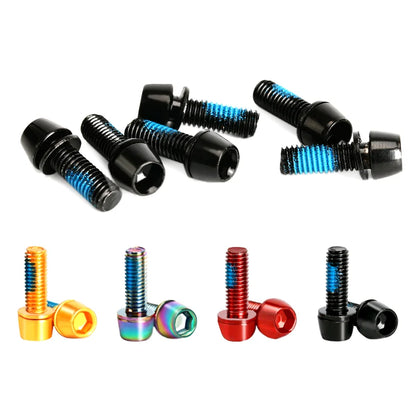 6 Pcs Bicycle Disc Brake Caliper Bolt Clamp Fixed Screws M6*18MM Titanium-plated Colorful Stainless Steel For MTB Mountain Bike Beauty World Shop