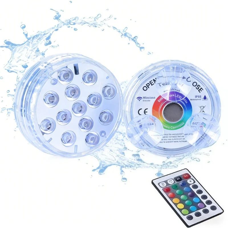 USB Pool Lights Rechargeable Submersible LED Lights with Remote RF IP68 Underwater Waterproof Pond Light for Inground Pool Decor Beauty World Shop