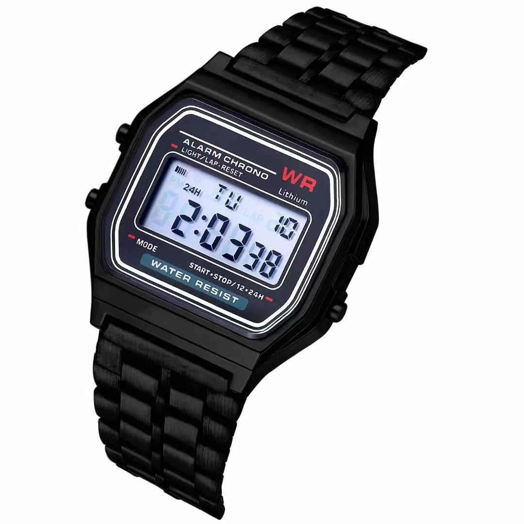 F91W Non-Waterproof Steel Band Watch For Women, Men, Business Clock, Multi-Functional LED Digital Sports Watch, Electronic Clock Beauty World Shop