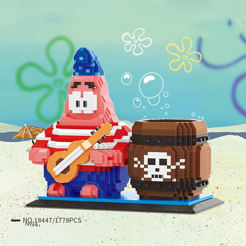Anime SpongeBob SquarePants Micro particles Block City  Patrick Star Squidward Building Blocks Kids Toys Birthday Gifts Beauty World Shop