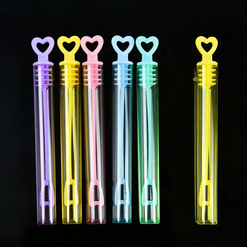 10-50pcs Colorful Bubble Soap Bottle Heart Wand Empty Tube Kids Birthday Party Favors Pinata Filler Toys Wedding Gifts for Guest Beauty World Shop