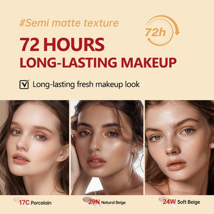 Sunscreen Cushion Foundation Fit Cushion Foundation Full Coverage Waterproof Long-lasting Concealer Long-lasting Makeup Beauty World Shop