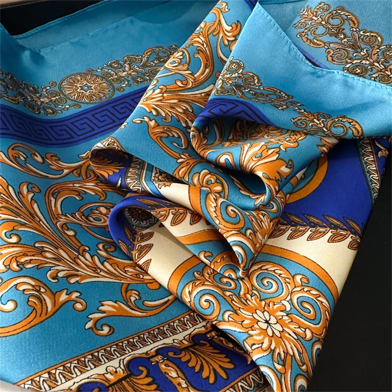 2025 New Fashion Luxury Printed Square Shawl Women 70x70cm Pashmina Silk Scarf Neck Headband Bandana Beauty World Shop