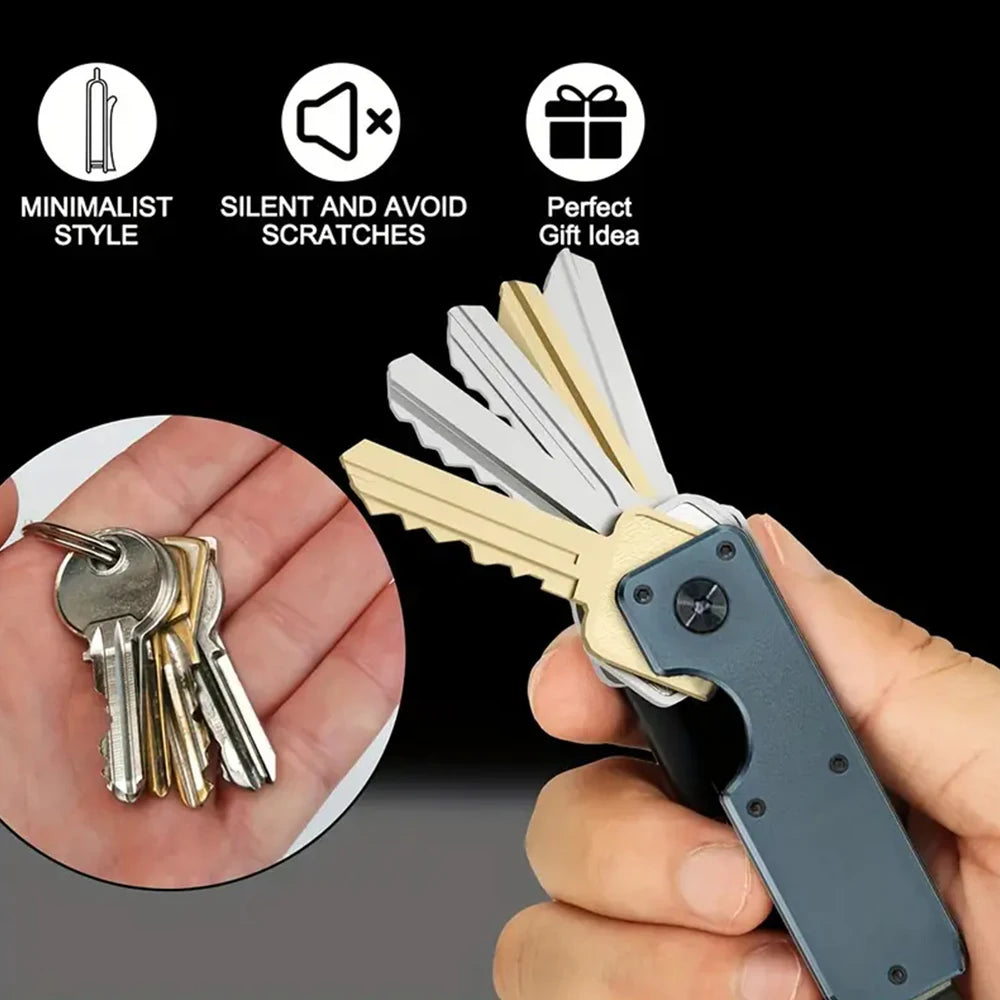 Minimalist Innovative Aluminum Alloy Compact Key Holder Key Rings Key Organizer Metal Key Holder 2-6 Keys Beauty World Shop