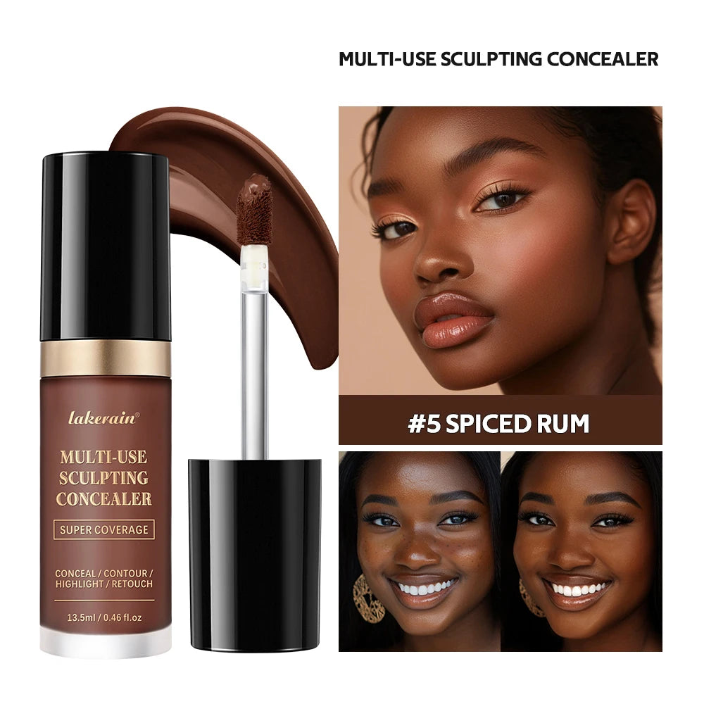 Long-lasting Coverage Concealer Matte Foundation Multi-Use Cream Oil Free Highlight and Retouch Face Makeup Products for Women Beauty World Shop