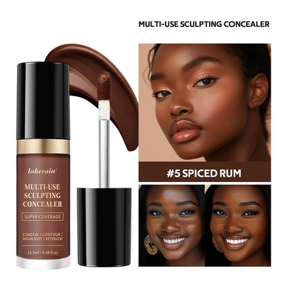 Long-lasting Coverage Concealer Matte Foundation Multi-Use Cream Oil Free Highlight and Retouch Face Makeup Products for Women Beauty World Shop