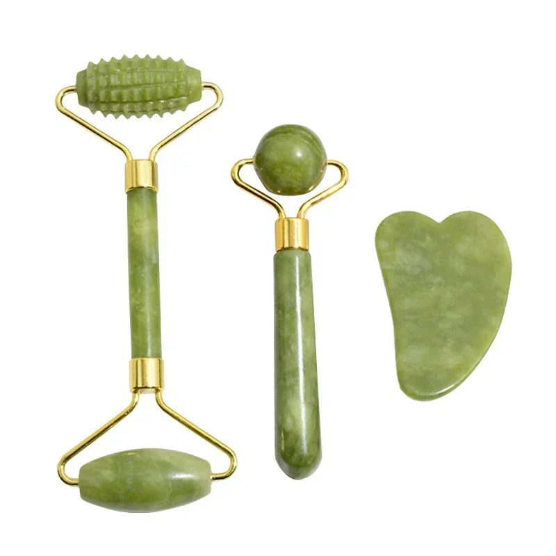 Natural Jade Roller Face Gua Sha, Natural Stone, Body Neck Massager, Acupoint, Eye Care Spa Massage Tools Massage Visage Lifting Beauty World Shop