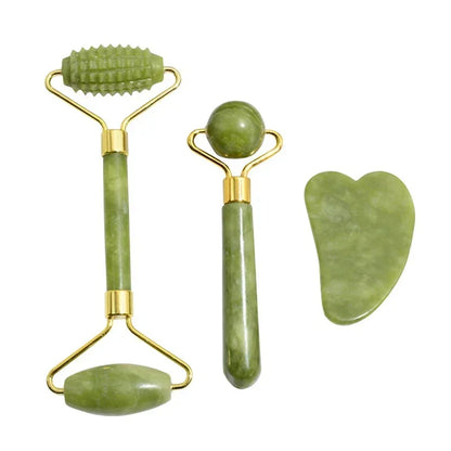 Natural Jade Roller Face Gua Sha, Natural Stone, Body Neck Massager, Acupoint, Eye Care Spa Massage Tools Massage Visage Lifting Beauty World Shop