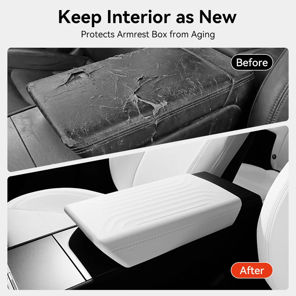 YZ For Tesla Model 3 Highland Y Juniper 2025-2026 Soft Center Console Armrest Pad Auto Central Armrest Box Cover Car Accessories Beauty World Shop