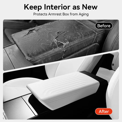 YZ For Tesla Model 3 Highland Y Juniper 2025-2026 Soft Center Console Armrest Pad Auto Central Armrest Box Cover Car Accessories Beauty World Shop