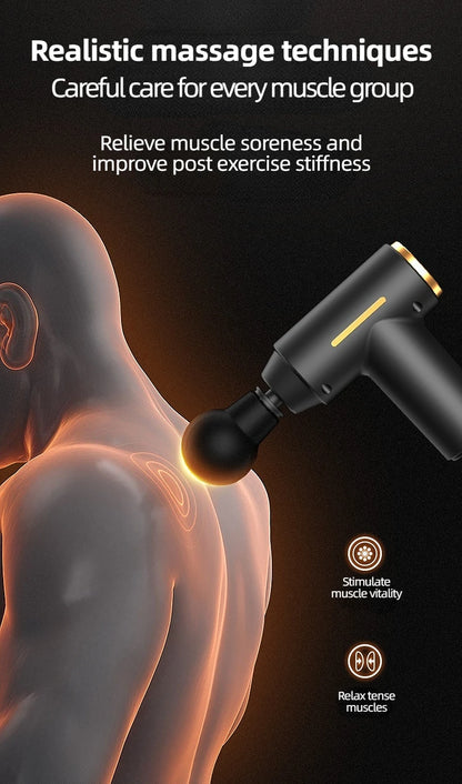 Portable Mini Muscle Massage Gun Vibration Massage Gun Body Neck Back Pain Gout Relief Deep Muscle Relaxation Massager Tools Beauty World Shop