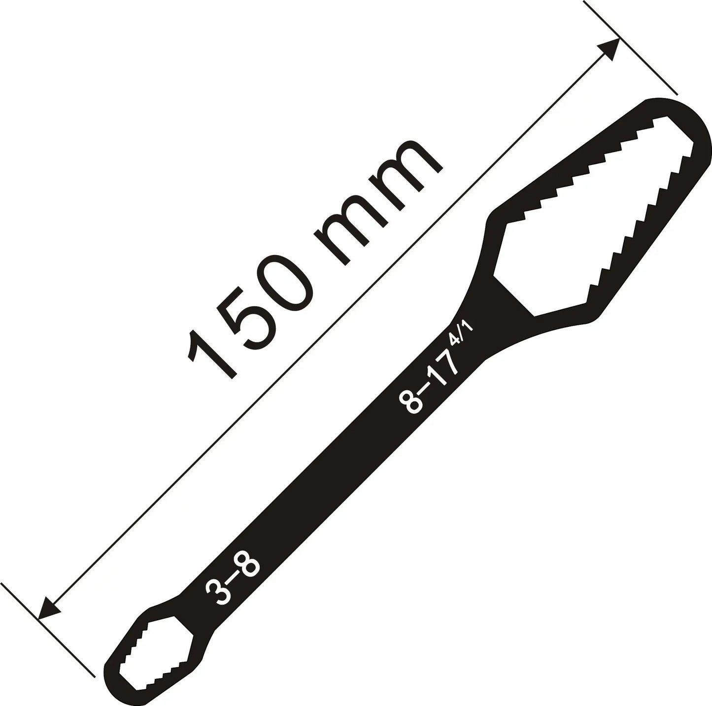 3-17mm Universal Torx Wrench Self-tightening Adjustable Glasses Wrench Board Double-head Torx Spanner Hand Tools for Factory Beauty World Shop