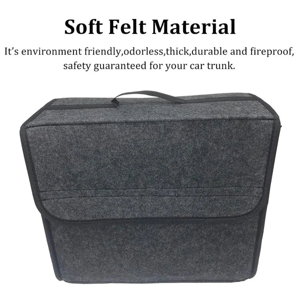 1pc Car Storage Felt Box For Dark Gray Anti Slip Storage Tools Towels Car Accessories Universal Foldable High-Quality Felt Box Beauty World Shop
