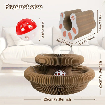 Organ Cat Scratch Board, Wear-resistant and Shavings Resistant, Cat Toy, Corrugated Paper Scratch Board with Bell