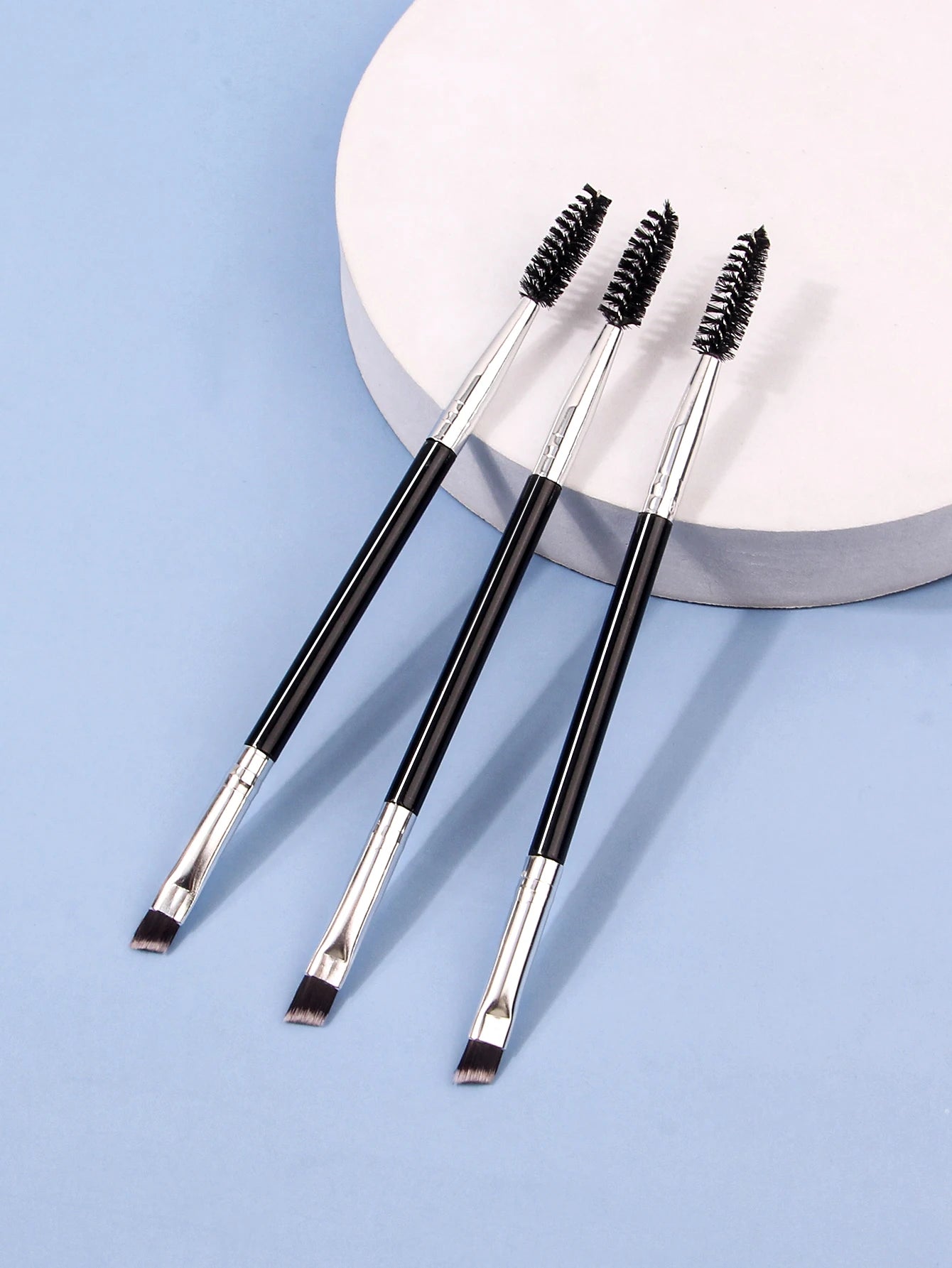 Clearance_3PCS professional single double end angle eyebrow eyelash makeup brush high quality eyebrow pencil eyeliner brush_Cont Beauty World Shop