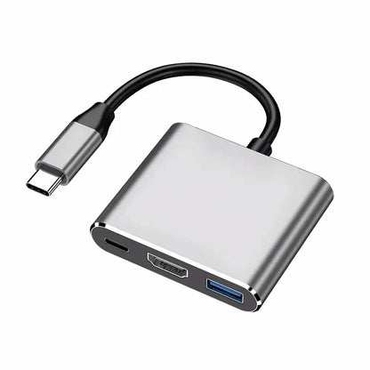 3 In 1 Usb-C Usb Hub Male To Female Hdmi-Compatible 4k Usb 3.1 Type-C To Usb 3.0 Charging Adapter For Macbook Air 12 Converter Beauty World Shop